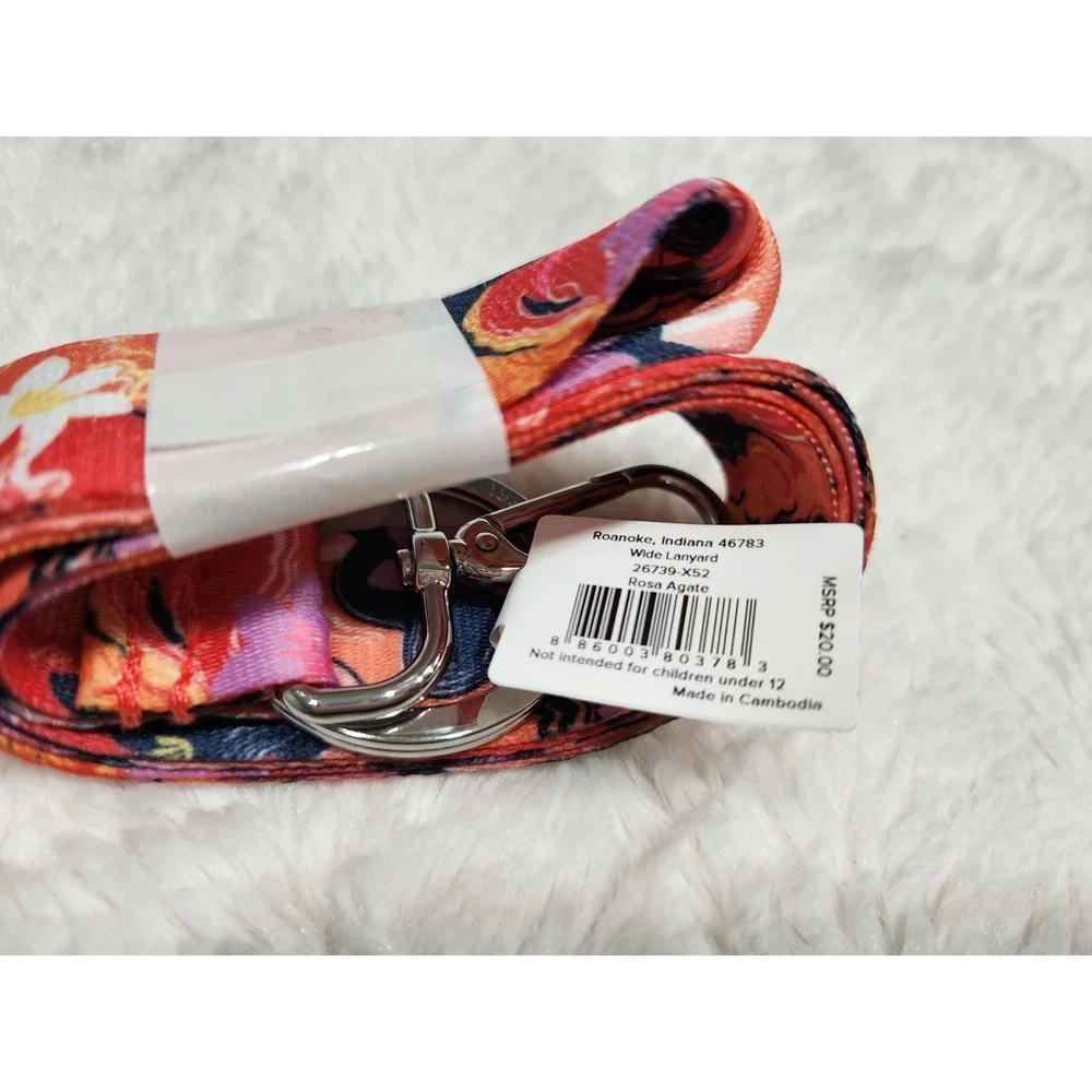 Vera Bradley Wide Lanyard Rosa Agate Pattern New With Tags
